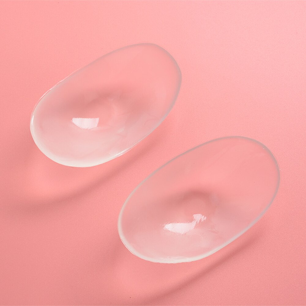 2 Stuks Zachte Siliconen Anti Slip Schoudervullingen Onzichtbare Schouder Enhancer Kleding Push-Up Kussens Herbruikbare Zelfklevende unisex: Silicone Transparent