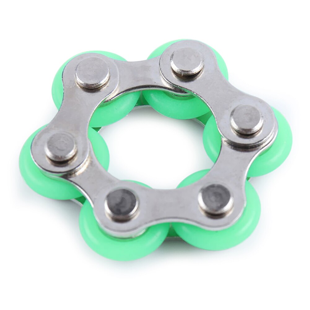 Decompression Pressure Reduction Fun Bicycle Chain Key Ring Fidget Toy Stress Reliever Anxiety Relief: C