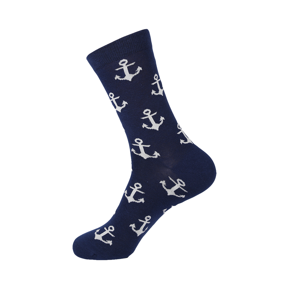 VPM Combed Cotton Men&#39;s Socks Moustache Naval Anchor Long Cool Skate Sock for Men Wedding Party