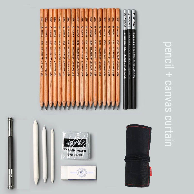 Schets Potlood Set Beginner Tekening Art Soft Medium Harde Houtskool Professionele Student Schetsen Gereedschap Kunst Levert: Marco Strap style