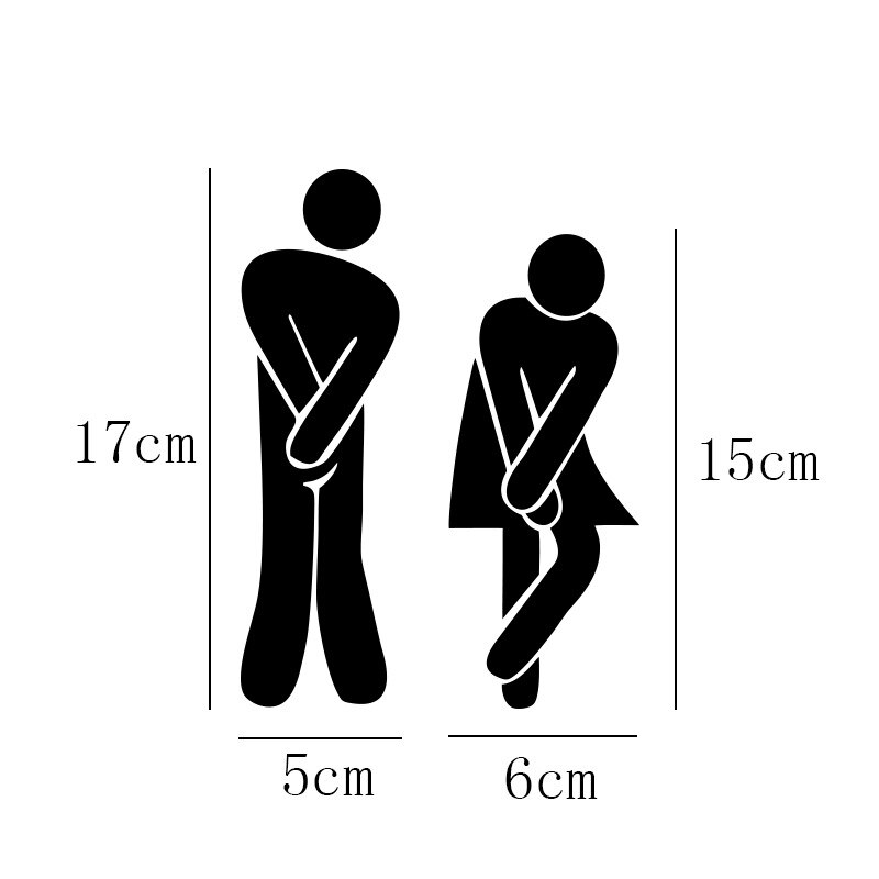 Aftagelig sød mand kvinde toilet toilet wc wallsticker familie gør-det-selv indretning spejl mærkat boligindretning til badeværelsesartikler