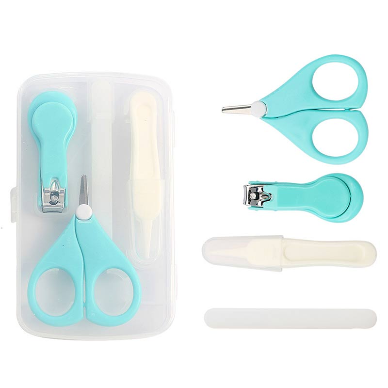 Tijeras de uñas para bebé, juego de combinación de lima de uñas de cuatro piezas, cortauñas de seguridad para bebé