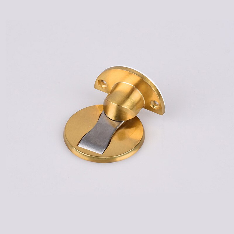 Bouchon de porte magnétique en acier inoxydable butée de porte, fixation de porte magnétique en verre des toilettes arrêt de porte, matériel de porte caché: Brushed Gold