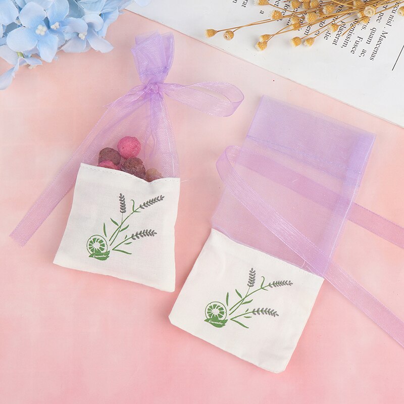 Bolsitas con estampado de flores, bolsita de fragancia de lavanda vacía portátil, bolsa para semillas, 6 uds.