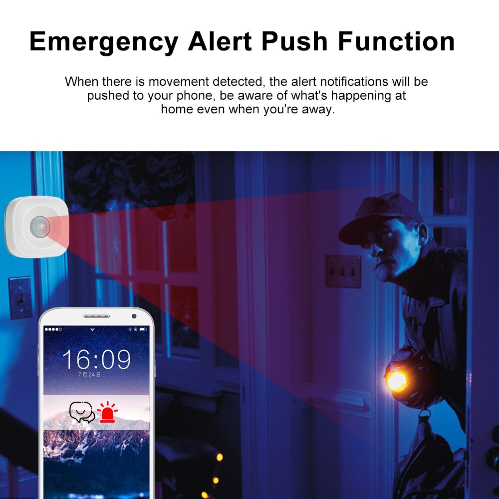 Tuya WIFI PIR Motion Sensor Detector Movement Sensor Smart Life APP Wireless Home Automation System Work with Alexa Scenario Set