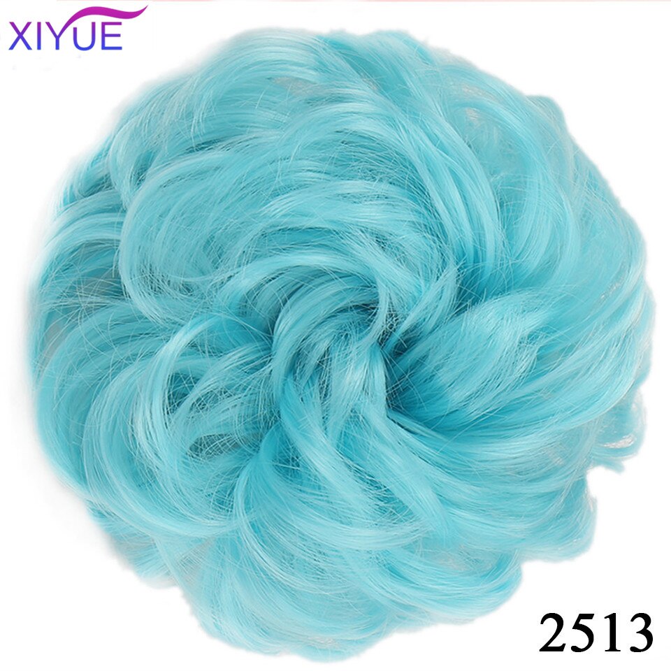 XIYUEMessy Scrunchies Donut Bun Synthetic Hair Chignon Straight Elastic Band Hair Extensions Heat Resistant Hairpieces For Women: #99