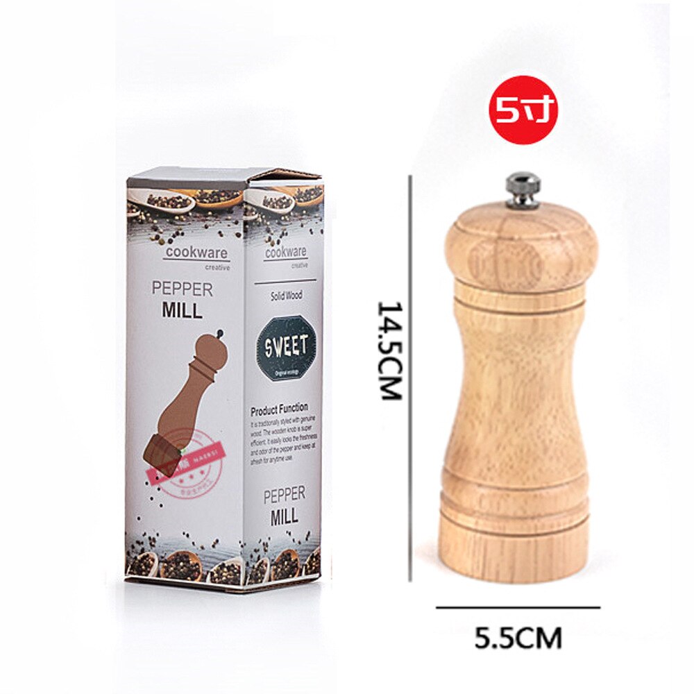 Spice Organizer Oak Grinder, Pepper Grinder, Manual Pepper Grinder, Ceramic Core, Multi-purpose Seasoning Bottle, Kitchen Tool