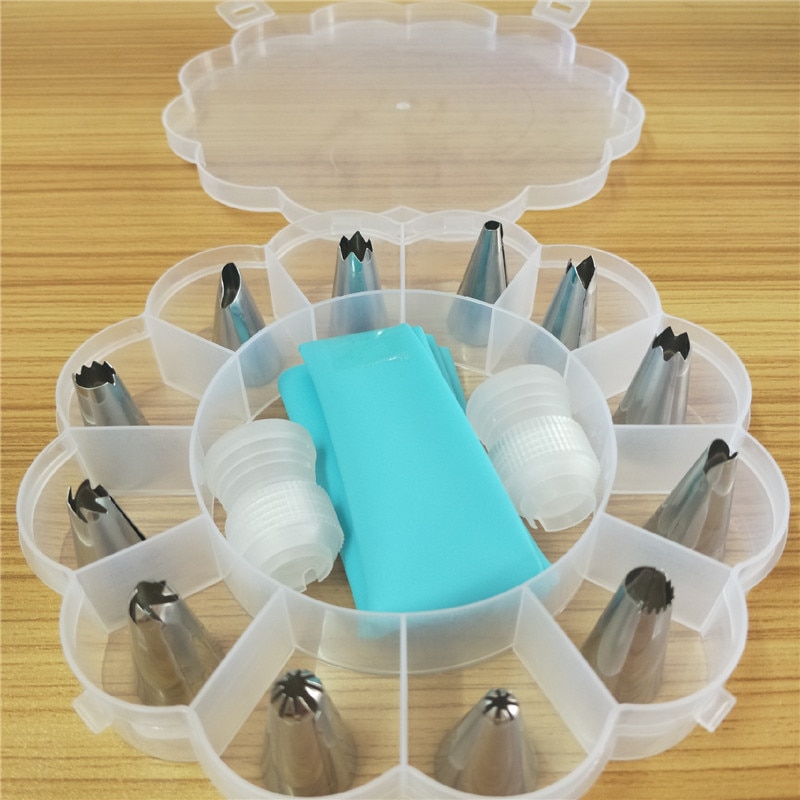 15 Stks/set Van Siliconen Spuitzak Decorating Nozzle Set Herbruikbare Spuitzak 12 Nozzle Groepen Cake Decorating Tool