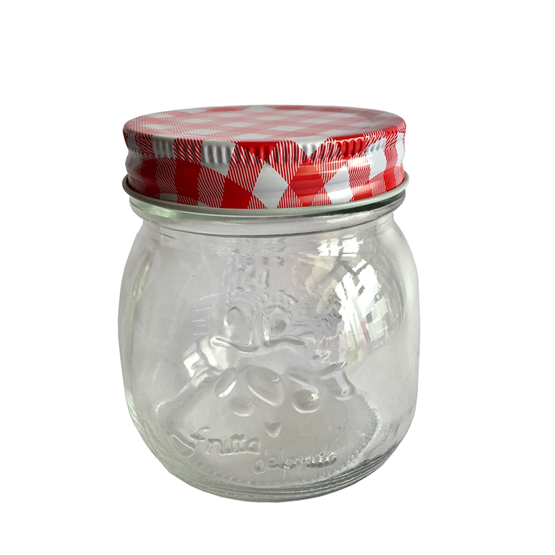 ! Bulk 6PCS 8oz 250ML Glass Mason Jam Jar With Red Checked Lids