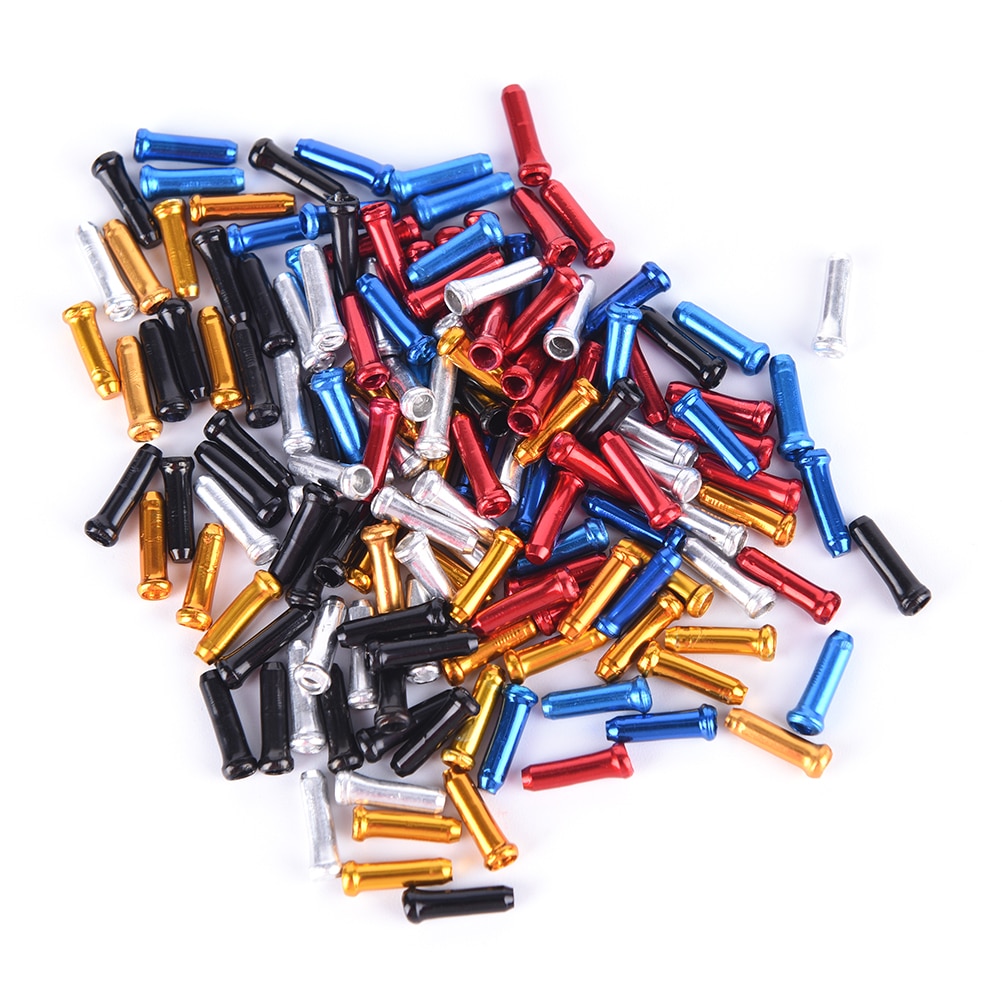 30 Pcs/lot Bicycle Derailleur Shift Cable End Caps MTB Mountain Road Bike Cycling Bicycle Aluminum Brake Cable Tips Crimps
