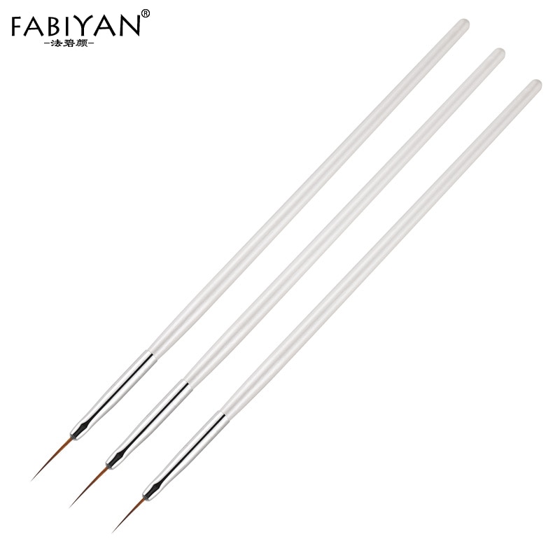 Pinceau Gel UV acrylique, Lot de 3 pièces, pour Nail Art, peinture Fine, bande Fine, pour dessin, pointes de décoration, Kit de