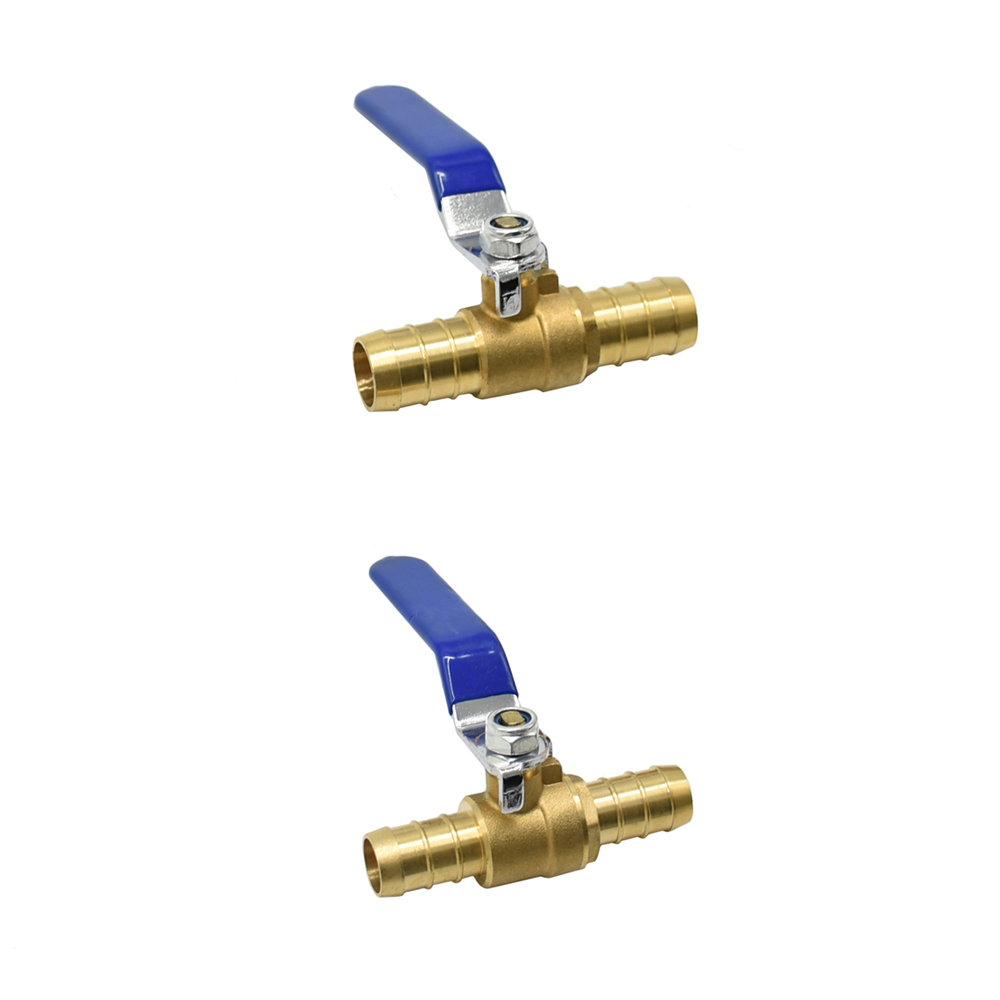 Brass Shut Off Coupling Valve Connectors Tap For 16mm 19mm Hose Garden Water Irrigation Pipe Adaptor Barb