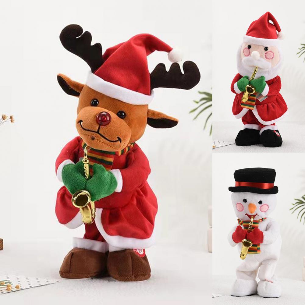 Kerst Speelgoed Met Instrument Lichtgewicht Muziek Geluid Elektrische Kerstman Zingen Pop Sneeuwpop Speelgoed Voor Plezier