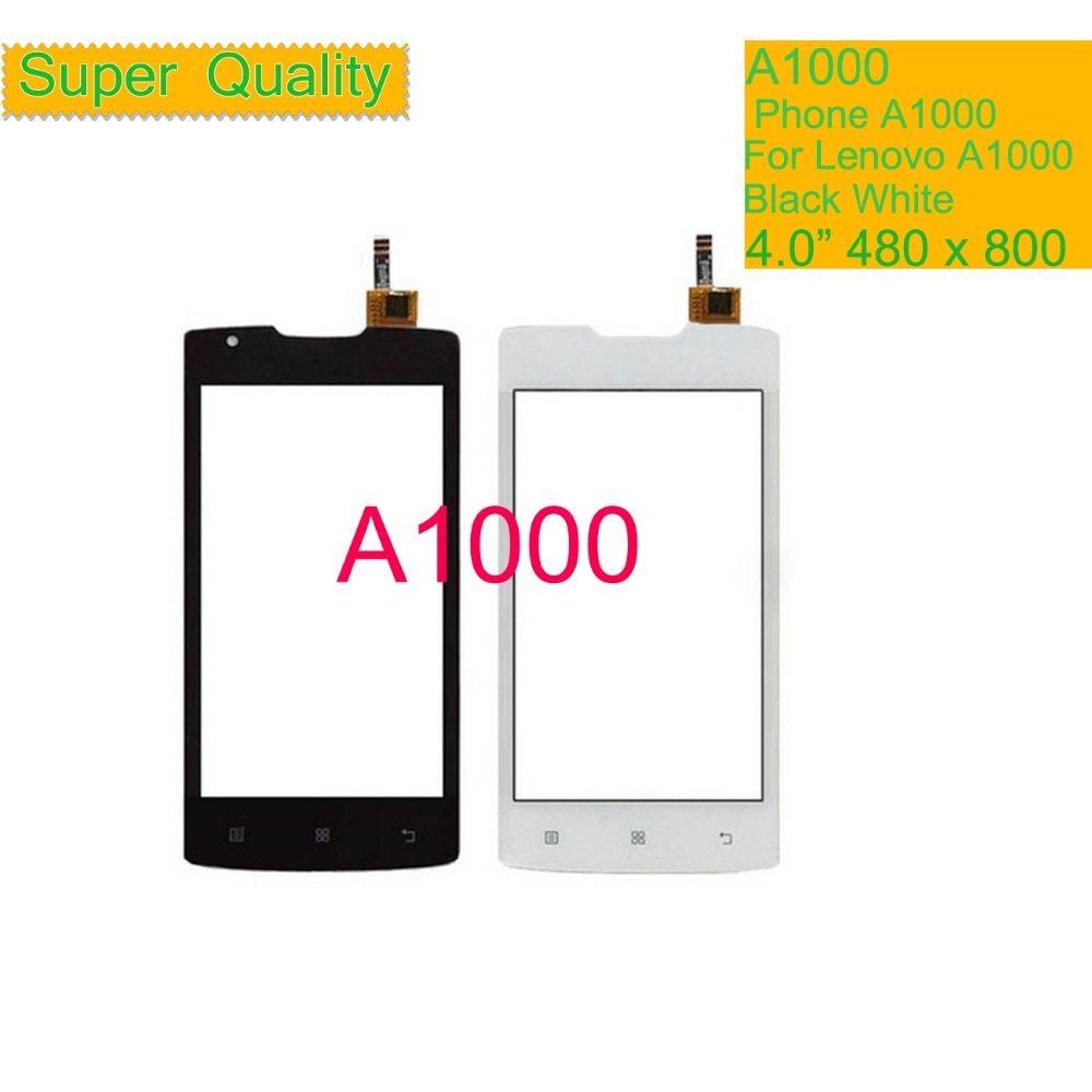 Original For Lenovo A1000 A 1000 Touch Screen Digitizer Touch Panel Sensor Front Outer Glass Lens A1000 Touchscreen NO LCD 4.0"