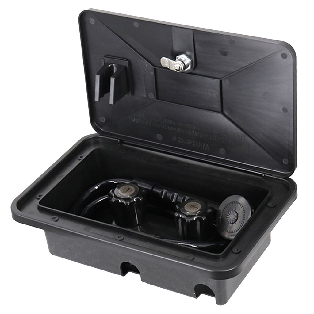 Black RV Exterior Shower Box Kit Boat Marine Camper Motorhome Caravan Accessory