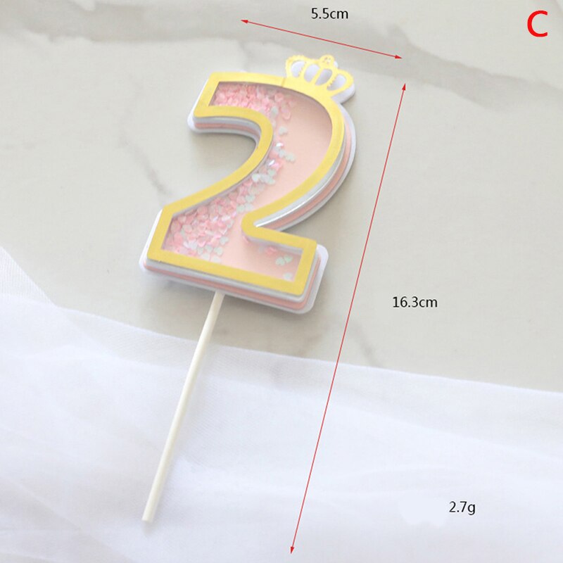 1pcs Number Cake Toppers Baby Shower Birthday Decoration Birthday Party Cake Insert Cake Decoration Wedding Cakes Dessert Decor: 2