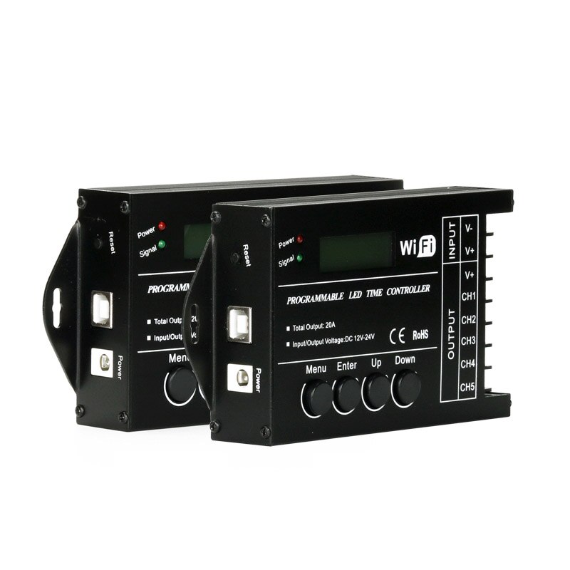 Tc421 Wifi Time Programmable 5Ch Output Led Strip Light Controller, Widely Used In Aquariums, Fish Tank, Plant Grow