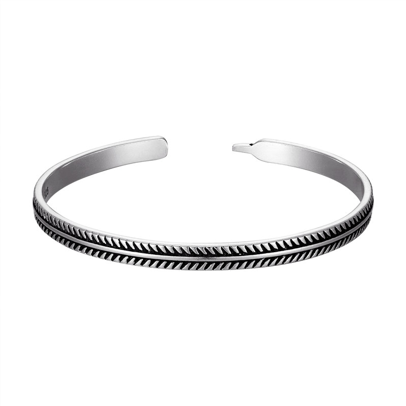Pulsera abierta con patrón de pez para hombre y mujer, brazalete Irregular de Color plateado, joyería Vintage, novedad