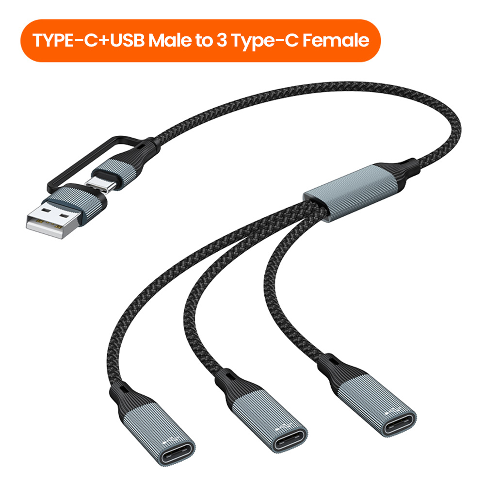 USB Type C HUB Meerdere splitteradapter OTG-gegevensoverdracht 3/2 poort USB Power Oplaadhub Kabelconnectoradapter: Roze