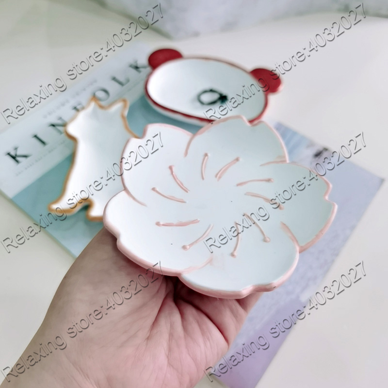 Shell Scallop Concrete Tray Silicone Mold Flower Plaster Clay Tray Jewelry Display Plate Epoxy Resin Molds