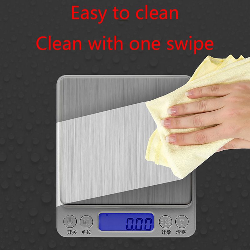 Digital Kitchen Scale Mini Pocket Stainless Steel Precision Jewelry Electronic Balance Weight Gold Grams (3000gx0.1g)