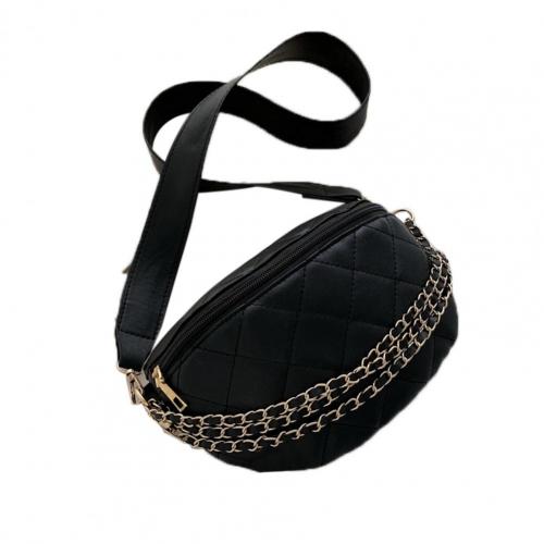 Sac de poitrine rhomboïde en chaîne exquise pour femmes, sac à bandoulière, accessoires de: Black