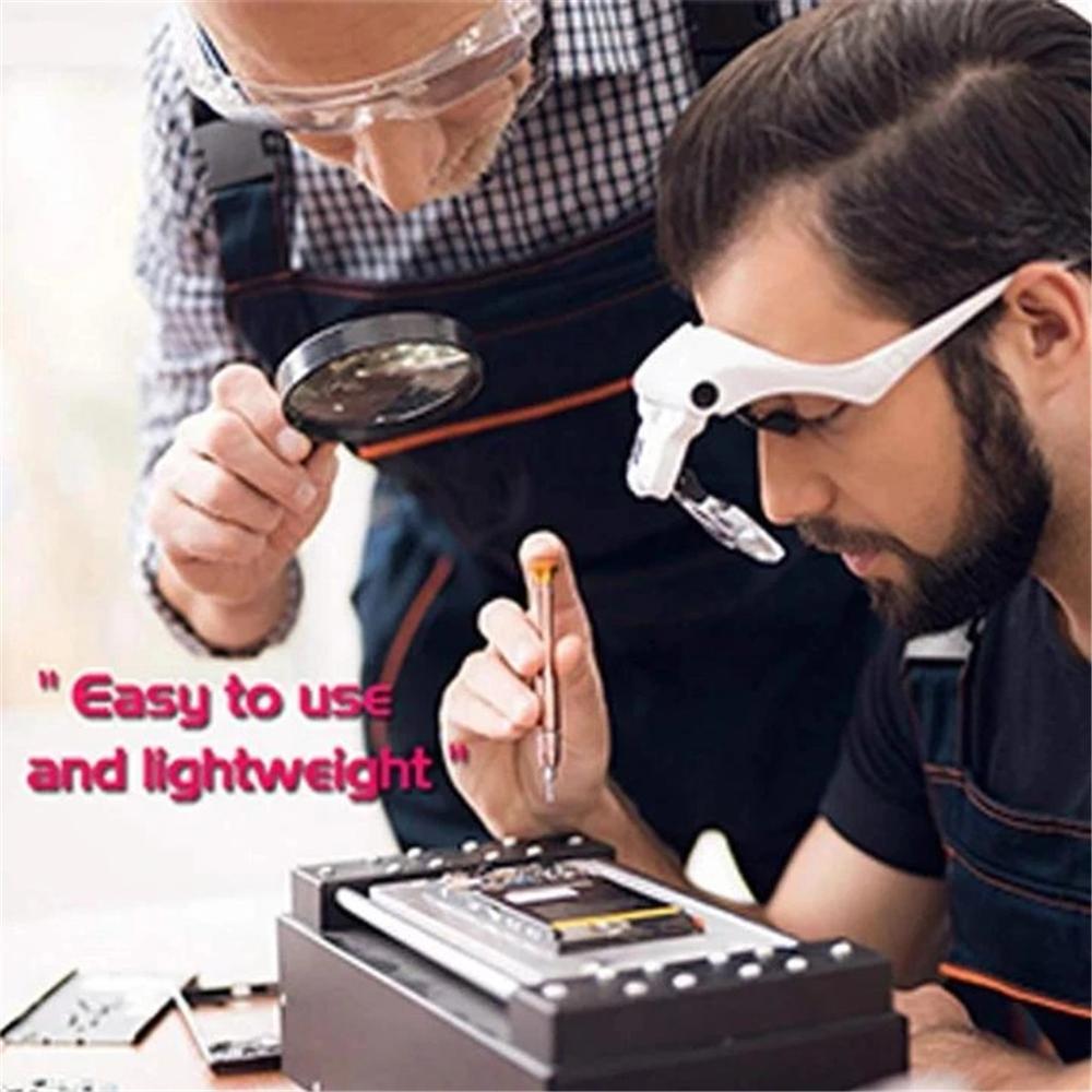 Lupa para cabeza iluminada de visión fácil para el hogar, lupa LED, lupa de montaje en la cabeza, gafas, decoraciones para el hogar