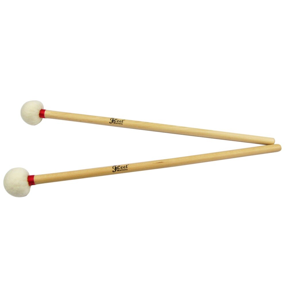 1 Pair Timpani Mallets Drumsticks Percussion Sticks Maple Handle Soft Wood Core Head Drum Accessories