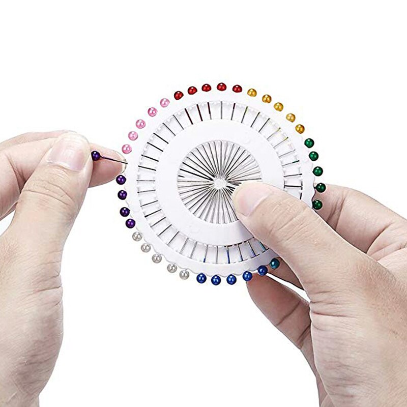 Alfileres de costura para manualidades, Pasadores rectos con cabeza de perla redonda y blanca de colores, 40/120/240/480 Uds.