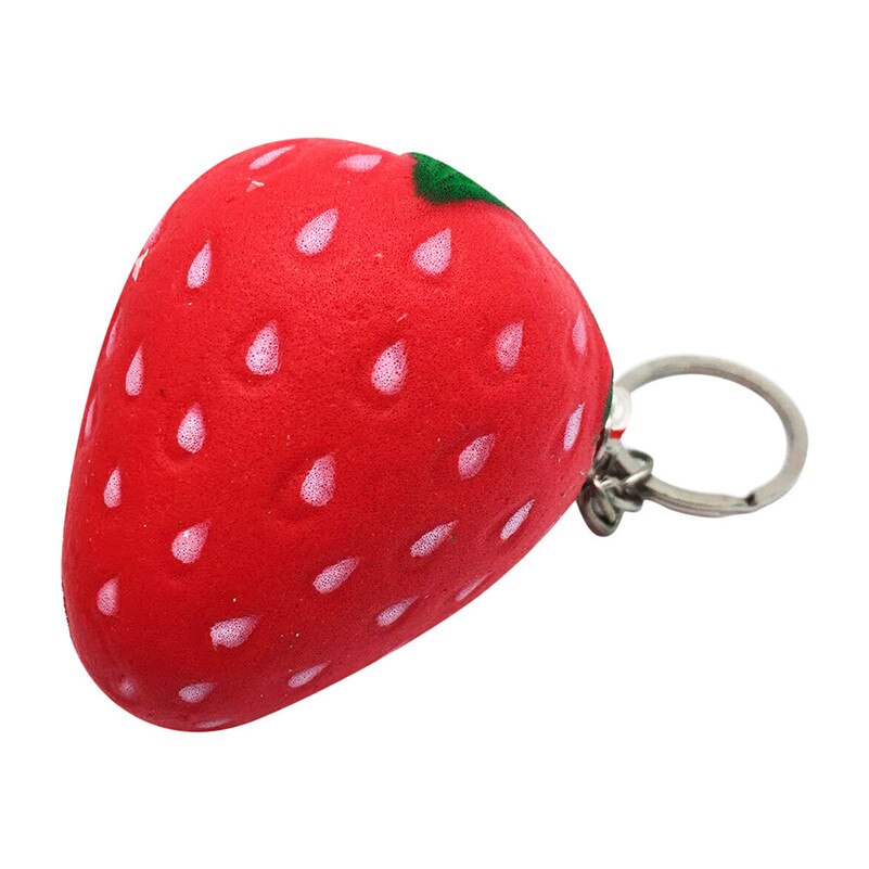 1 st. 6cm squishy aardbeiengeur langzaam stijgende knijp stressverlichter speelgoed sleutelgesp knijpspeelgoed voor kinderen  a1