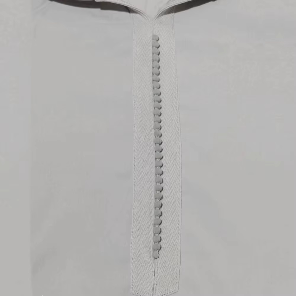 Moslim herengewaad, retro eenvoudige effen herengewaad, casual losse herengewaad met lange mouwen en capuchon