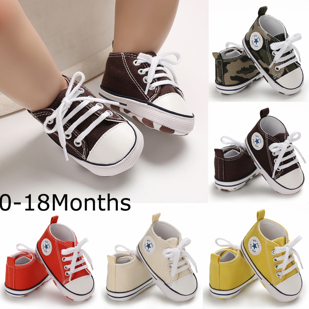 Sapatos de bebê 0-18m bebê recém-nascido infantil meninos meninas sola macia causal sapatos de renda acima