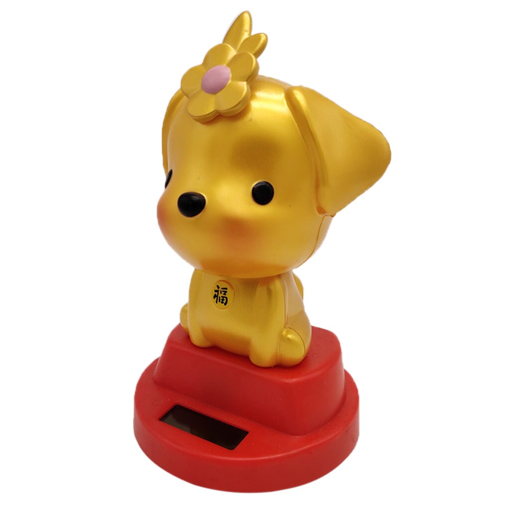 Solar Knikken Figuur Solar Figuur Honden Decoratie Figuur Speelgoed Home Decor: Gold