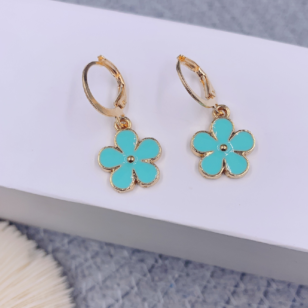Pendientes colgantes coloridos de flores para mujer, joyería de para boda: 3