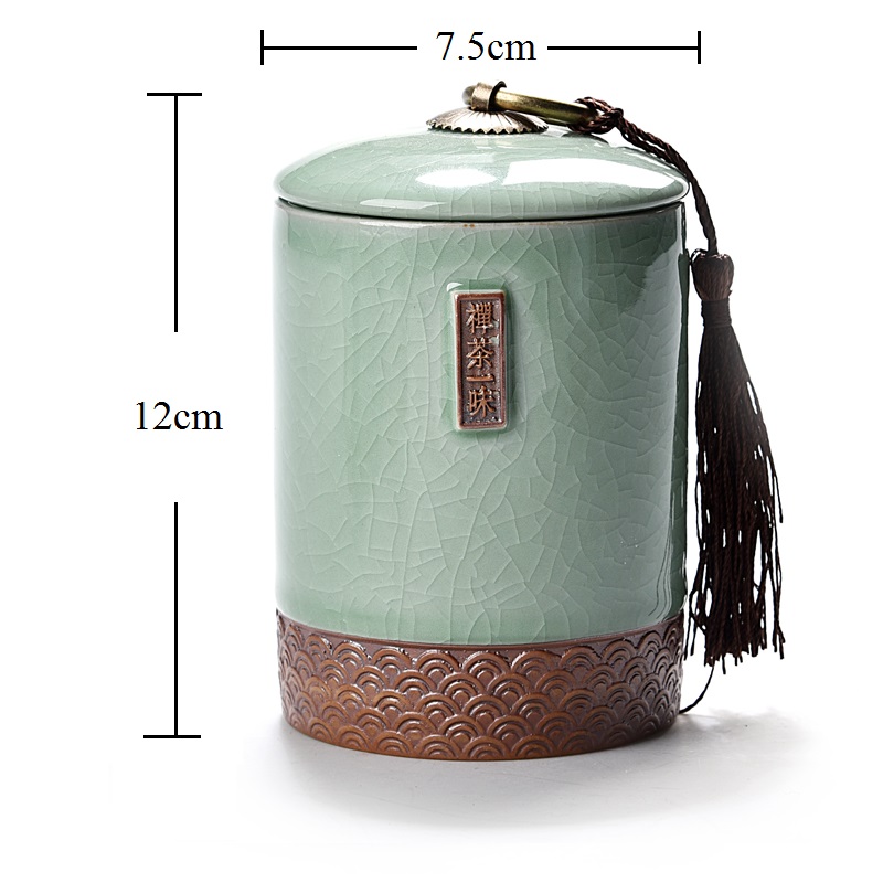 Pequeño tarro de té Caddy de cerámica sello de almacenamiento de té cofre café dulces caja de almacenamiento de alimentos de cocina juego de té Kung Fu tanque portátil