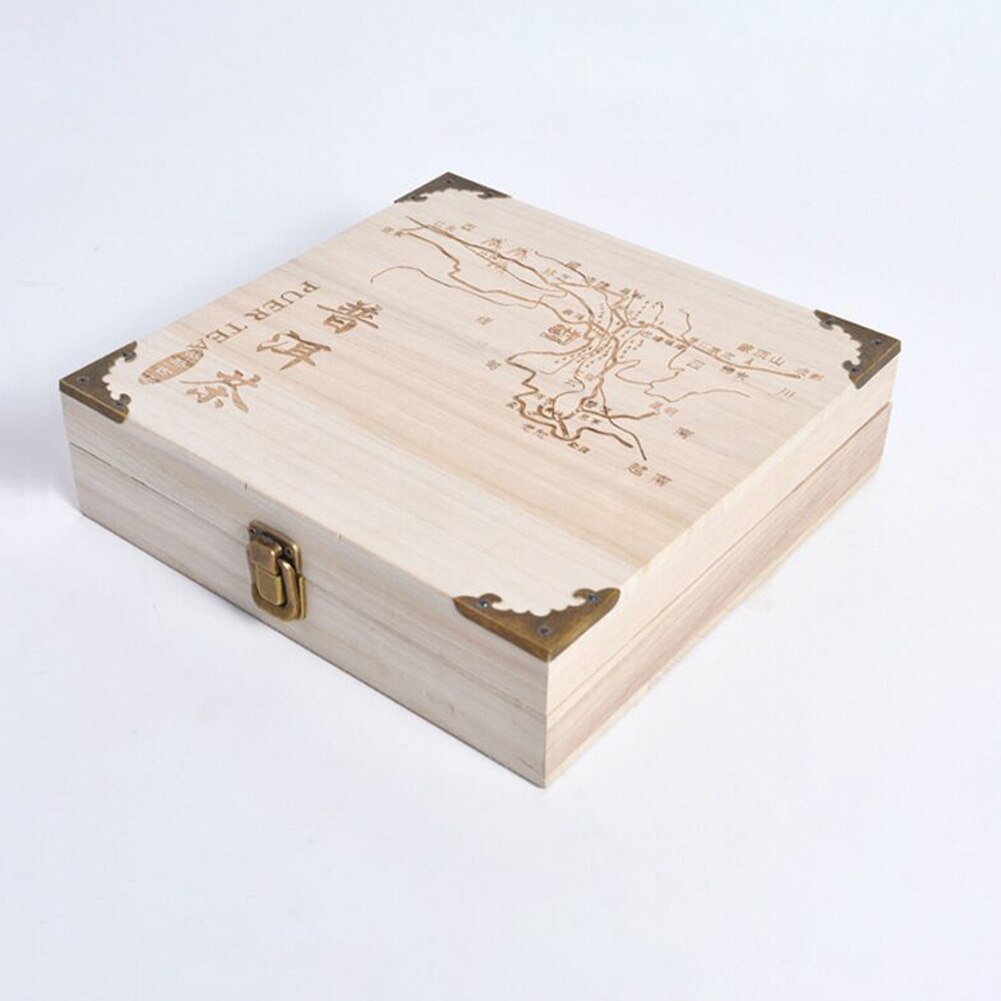 Wooden Tea Box Pallet For Puer Top Lid Cover Carving Clamshell Wrap Home Teabags Storage Container Restaurant DIY Solid