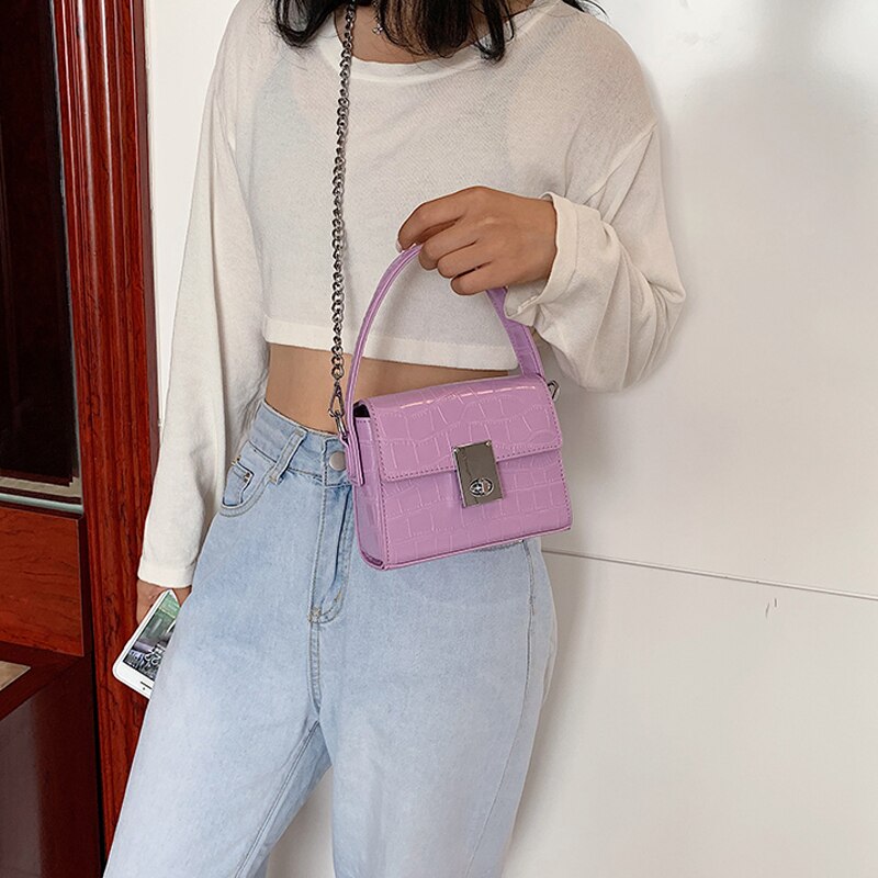 carré femmes sacs à bandoulière sacs à main de créateur chaînes de luxe alligator sac à bandoulière dame petit rabat sac à main femme sac