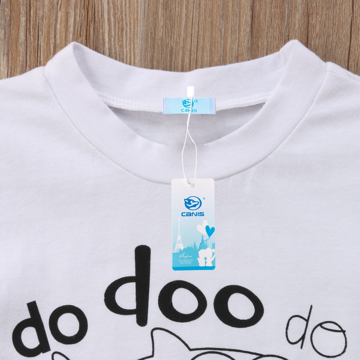 Emmababy Neue Baby freundlicher Junge Mädchen Weiß T-Shirt Ebene tun doo Fisch Druck Spitzen Sommer