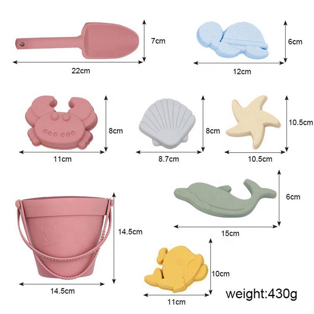 Children Summer Toys With Cute Animal Model Ins Seaside Beach Toys Rubber Dune Sand Mold Tools Sets Baby Bath Toy Kids Swim Toy