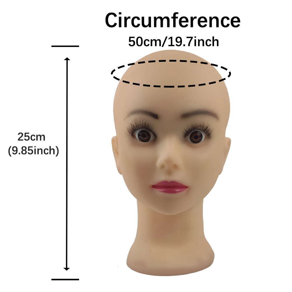 Bald Mannequin Head With Clamp Female Mannequin Head For Wig Making Hat Display Cosmetology Manikin Head For Makeup Practice