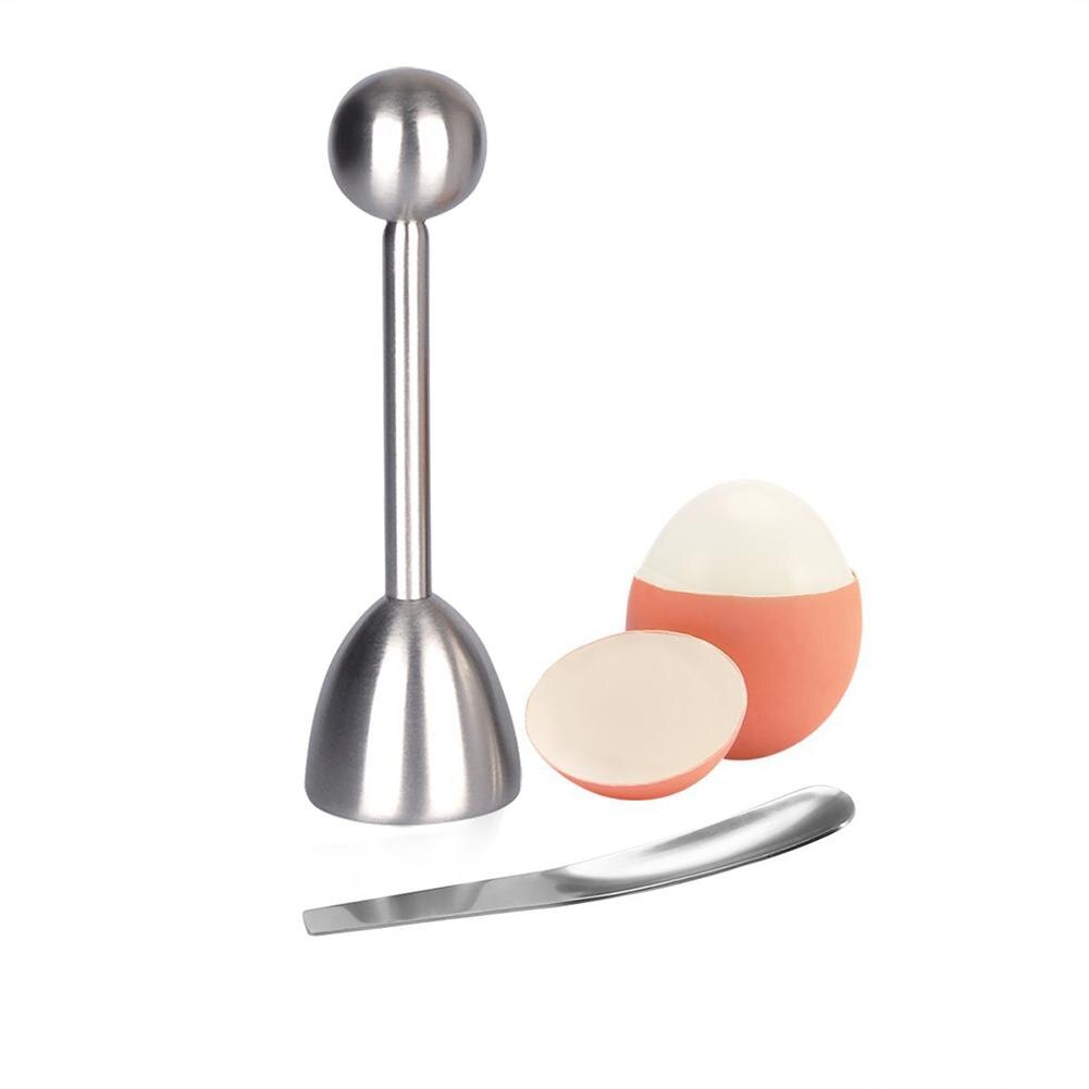 5Pcs Stainless Steel Raw Egg Shell Topper Kit Egg Cups Egg Opener Knocker Tool Kit