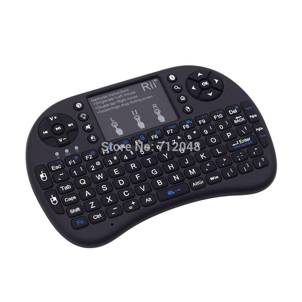 Rii i8+ Backlit Mini Wireless Bluetooth Keyboard Air Mouse with Touchpad for Android TV Box, Mini PC, Projectors, Laptops
