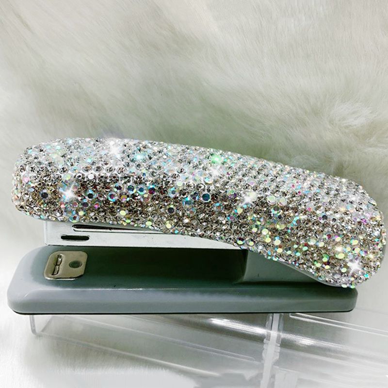 -Diamond Crystal Handmade Bling Dazzling Stapler for Office, School, or Home