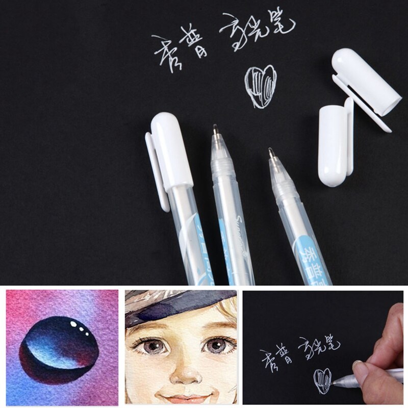 Markers White Highlighter Pen Office School Waterproof Sketch Fine Liner Pen Scribble Pen Paint Art Markers