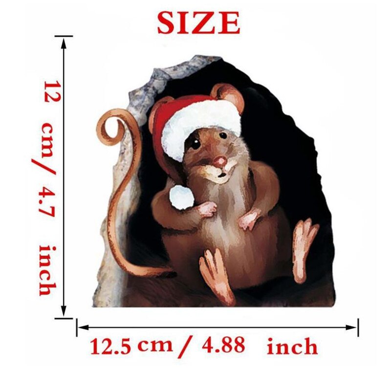 3D Cute Mouse Stereo Wall Sticker, Home Decoration, PVC Sticker Pattern Single-piece Package Modern: 3