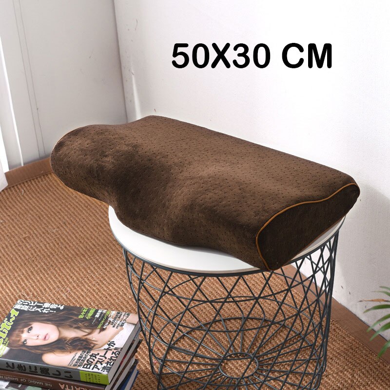 Cervical Memory Foam Pillow Contour Pillows for Neck and Shoulder Pain Butterfly Shaped Orthopedic Pillow Ergonomic Sleeping: Coffee