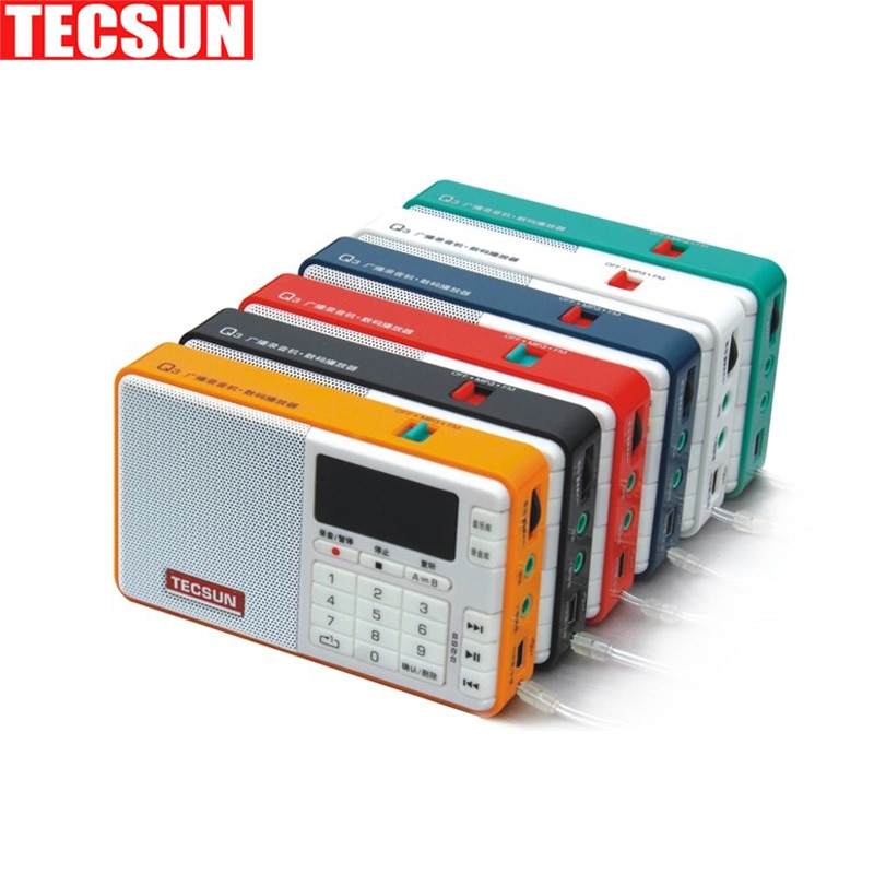 Originele Tecsun Q3 Fm Stereo Radio Met Rec Recorder Tf Card MP3 Player Usb Speaker Fm Radio