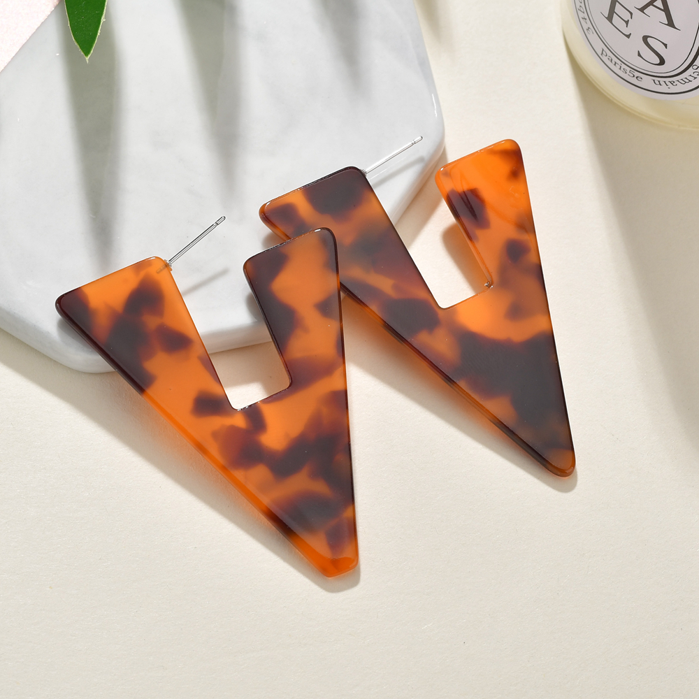 MESTILO Bohemen Vrouwen Verklaring Sieraden Kleurrijke Acetaat Acryl Oorbellen Voor Meisjes Driehoek Vos Oorbellen
