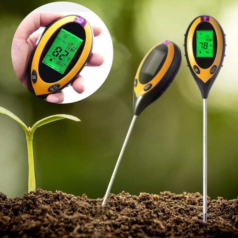 4 in 1 soil ph meter tester Soil Tester PH Moisture meter Temperature Sunlight Intensity measurement analysis soil acidity test