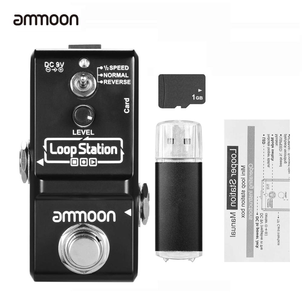 ammoon AP-09 Loop Guitar Pedal Looper Electric Guitar Effect Pedal True Bypass Unlimited Overdubs 10 Minutes Recording: Loop Station Black